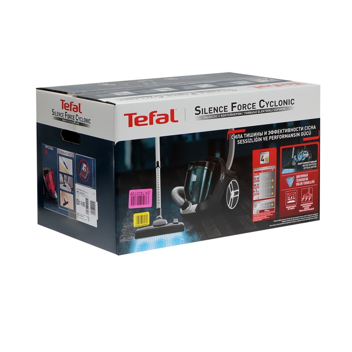 Пылесос Tefal TW7233EA, контейнер, 550 Вт, 2.5 л, чёрно-красный - фото 51358675