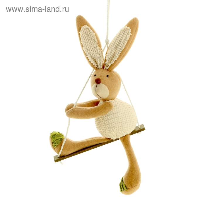Декор подвесной "Зайчишка на качельке" 5х18х21 см - Фото 1