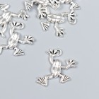 Декор для творчества металл "Лягуха" серебро 1,8х2,2 см - фото 286876027