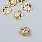 Декор для творчества металл, стразы "Крабик" золото 1,5х1,3 см (комплект 6 шт) - фото 22191247