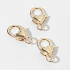 Замок карабин «Сердечко», гладкое, 3 шт. 14×26 мм, цвет золото - Фото 3