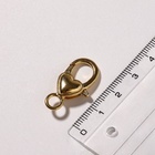 Замок карабин «Сердечко», гладкое, 3 шт. 14×26 мм, цвет золото - Фото 2