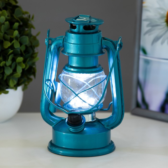 Керосиновая лампа декоративная лазурный 9,5х13,5х18,5 см RISALUX - фото 1907713200