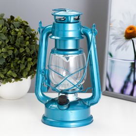 Керосиновая лампа декоративная лазурный 16х11,5х24 см RISALUX
