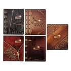 Тетрадь 48 листов клетка "Кожа и металл", картонная обложка, выборочный УФ-лак, 5 видов МИКС - Фото 1