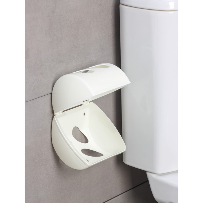 Держатель для туалетной бумаги Keeplex Light, 13,4×13×12,4 см, цвет белое облако - фото 1901872522