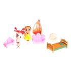 Набор мебели для кукол, с малышкой и аксессуарами, в пакете - фото 11825802