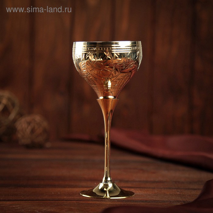 Бокал латунь для вина 20х9х9 см - Фото 1