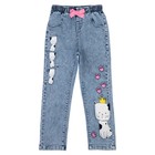 Брюки джинсовые для девочек, рост 98 см - фото 109934706