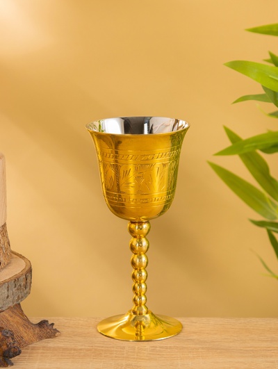 Бокал для вина, 8×7×17 см, латунь