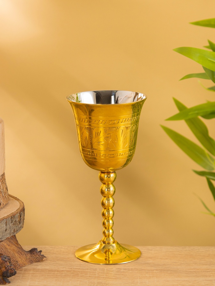 Бокал для вина, 8×7×17 см, латунь - Фото 1