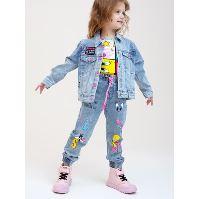 Куртка для девочки джинсовая PlayToday, рост 122 см