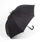 Зонт - трость полуавтоматический «Клетка», 8 спиц, R = 59 см, цвет чёрный - Фото 4