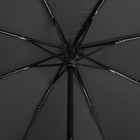 Зонт автоматический «Однотонный», 3 сложения, 8 спиц, R = 61 см, цвет чёрный - фото 9599348