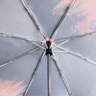 Зонт автоматический «Цветок», облегчённый, сатин, 3 сложения, 8 спиц, R = 52 см, цвет чёрный/оранжевый - Фото 3