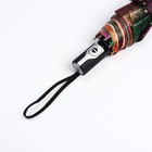 Зонт автоматический «Цветок», облегчённый, сатин, 3 сложения, 8 спиц, R = 52 см, цвет чёрный/оранжевый - Фото 4