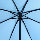 Зонт автоматический «Однотонный», эпонж, 3 сложения, 8 спиц, R = 47 см, цвет голубой - фото 9599375