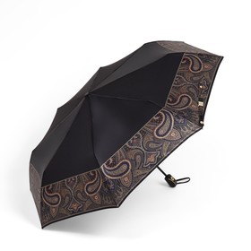 Зонт автоматический «Принт», сатин, 3 сложения, 8 спиц, R = 51 см, цвет чёрный