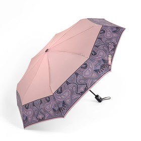 Зонт автоматический «Принт», сатин, 3 сложения, 8 спиц, R = 51 см, цвет розовый