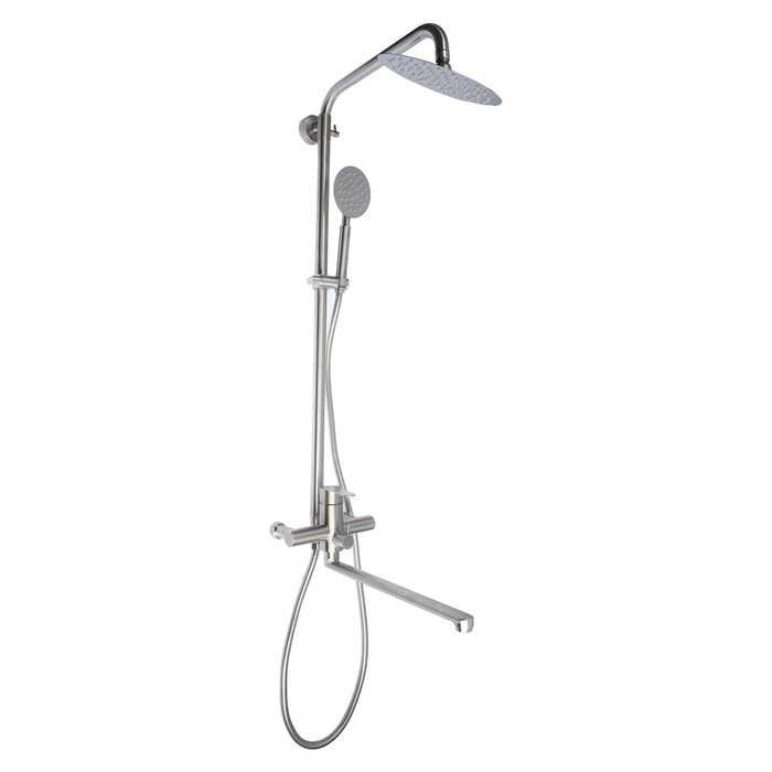 УЦЕНКА Душевая система ZEIN ZS-2, смеситель, тропическая и ручная лейка, нерж. сталь, сатин - Фото 1