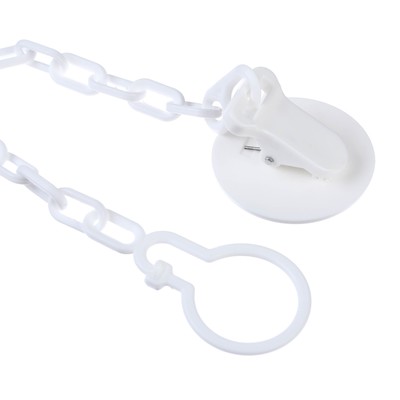 Держатель для соски - пустышки M&B «Люблю молоко», на цепочке, белый