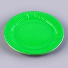 Тарелка одноразовая бумажная однотонная, зеленый цвет 18 см, набор 10 штук - фото 9817085