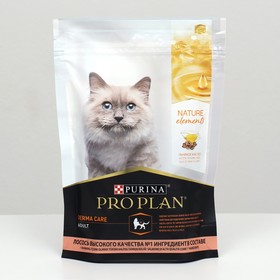 Сухой корм PRO PLAN Nature Element для кошек, для кожи и шерсти, лосось/масло льна, 200 гр
