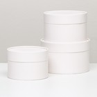 Набор шляпных коробок 3 в 1, белый, 16 х 10 см, 14 х 9 см, 13 х 8,5 см - фото 10460133