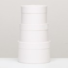 Набор шляпных коробок 3 в 1, белый, 16 х 10 см, 14 х 9 см, 13 х 8,5 см - Фото 3
