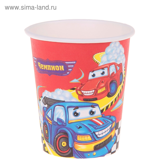 Набор бумажных стаканов "Чемпион", 225 мл (6 шт.) - Фото 1