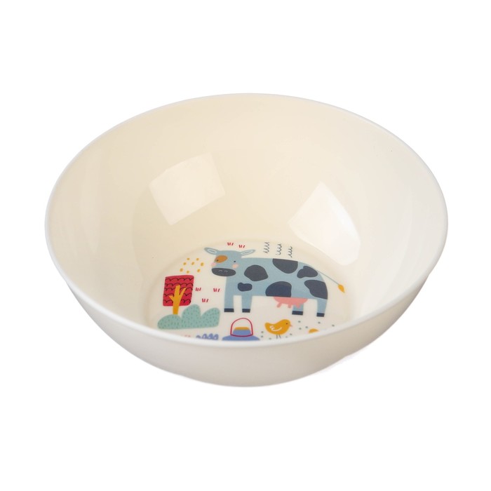 Набор посуды с декором: тарелка D215 мм, миска D130 мм, кружка 280 мл - фото 1907713371