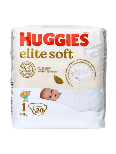 Подгузники Huggies Elite Soft 1, 3-5 кг, 20 шт.