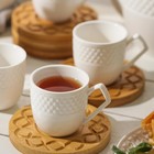 УЦЕНКА Сервиз чайный Доляна «Эстет», 15 предметов: чайник 850 мл, кружки 70 мл, сахарница с ложкой 300 мл, молочник 250 мл, блюдца d=10 см, на бамбуково�... - Фото 4