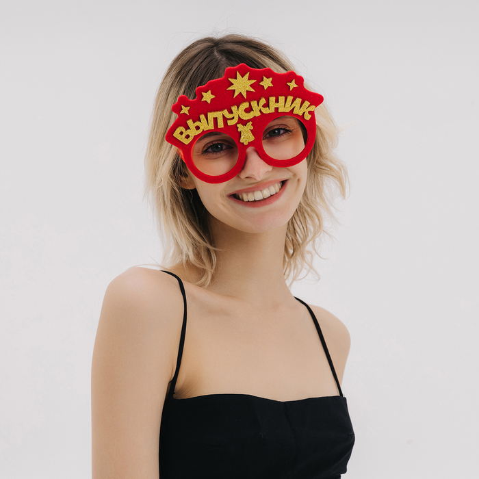Карнавальные очки «Умный выпускник» цвет красный, фетр - фото 1906265997