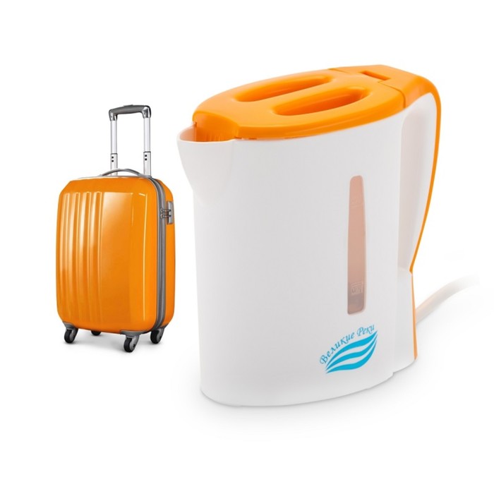 Чайник электрический «Мая-1‎‎», пластик, 0.5 л, 500 Вт, бело-оранжевый