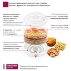 Сушилка для овощей и фруктов «‎Мастерица СШ-0305», 150 Вт, 5 ярусов, белая - Фото 2