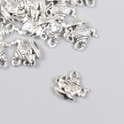 Декор для творчества металл "Чайничек с чашкой" серебро 1,5х1,4 см (комплект 15 шт) - фото 24448978