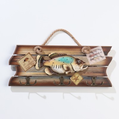 Вешалка настенная «Карасик», крючки декоративные, 30×12 см