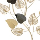 Декор настенный металл "Веточка с листьями" золото с чёрным 44х99 см - фото 24687334