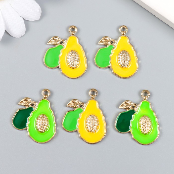 Декор для творчества металл, эмаль «Папайя», 2.2×2.6 см, МИКС