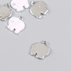 Декор для творчества металл, эмаль, страза "Слонёнок" серебро 1,3х1,4 см - Фото 2