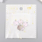 Декор для творчества металл, эмаль, страза "Слонёнок" серебро 1,3х1,4 см (комплект 5 шт) - фото 22193443