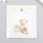 Декор для творчества металл, эмаль, стразы "Сумочка" золото 1,8х2 см (комплект 3 шт) - фото 22193500