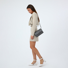 Сумка женская кросс-боди на магните, 24×6×14 см, серая - Фото 10