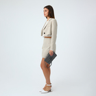 Сумка женская, через плечо, на магните, на длинном ремне, серая - Фото 10