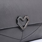 Сумка женская, через плечо, на магните, на длинном ремне, серая - Фото 5