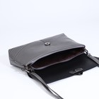 Сумка женская, через плечо, на магните, на длинном ремне, серая - Фото 8