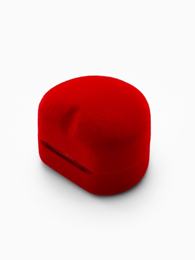 Футляр под 2 кольца «Сердце малое», серёжки, бархатный, 5×5 см, бордовый