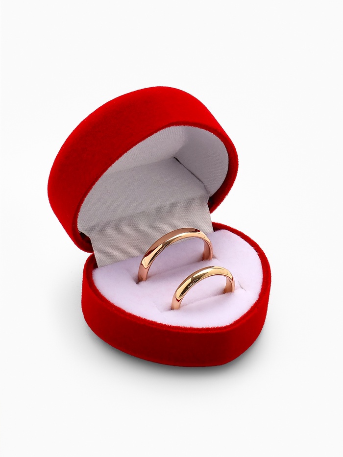 Футляр под 2 кольца «Сердце малое», серёжки, бархатный, 5×5 см, бордовый - Фото 1