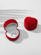 Футляр под 2 кольца «Сердце малое», серёжки, бархатный, 5×5 см, бордовый - Фото 6